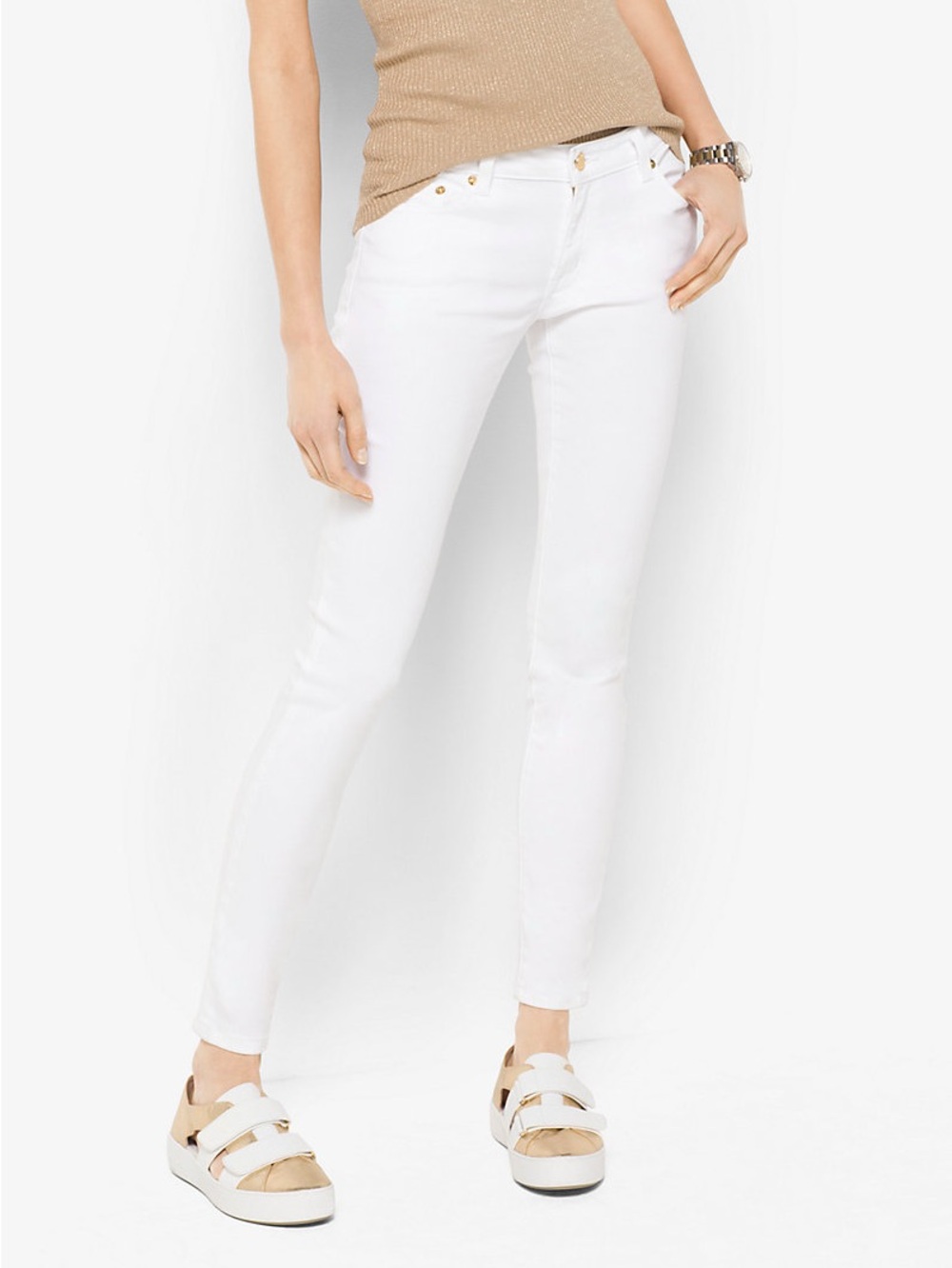 Michael Kors Women's White Skinny Jeans